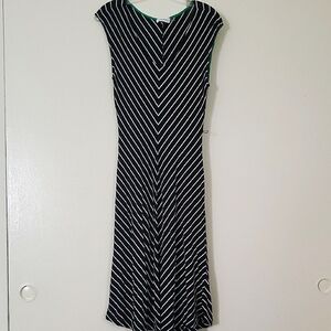 Calvin Klein Black And White Striped Dress. Size 2